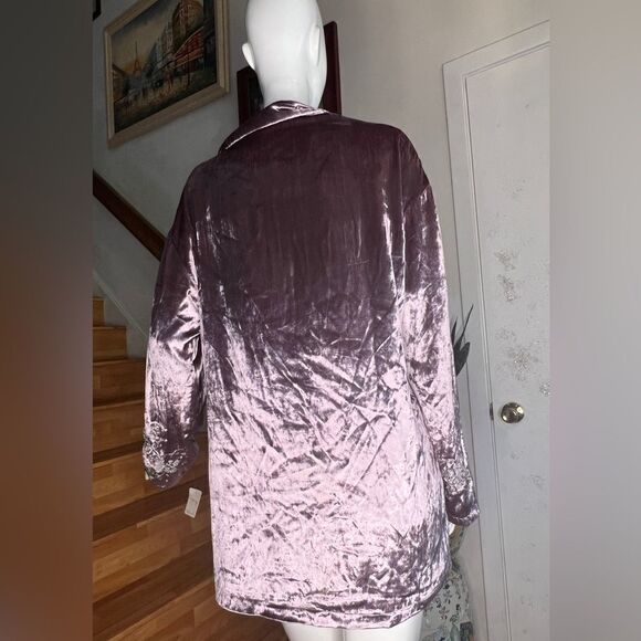 Free People x Brenda knight Embroidered Velvet Sleep Top - Picture 4 of 7